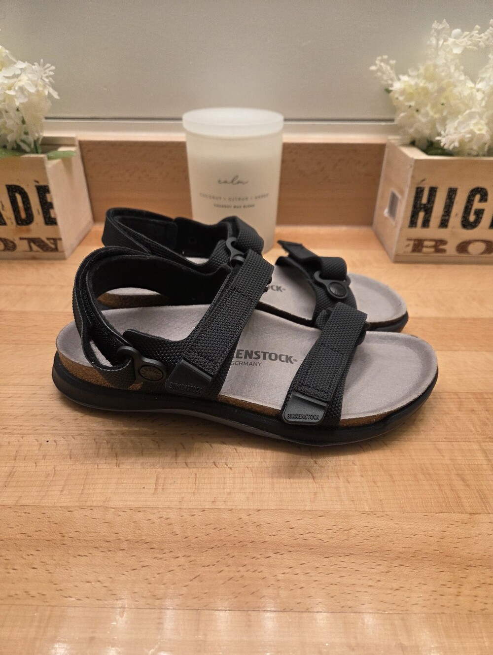 Birkenstock Kalahari Birko-Flor Futura Black Womens Size EU 37